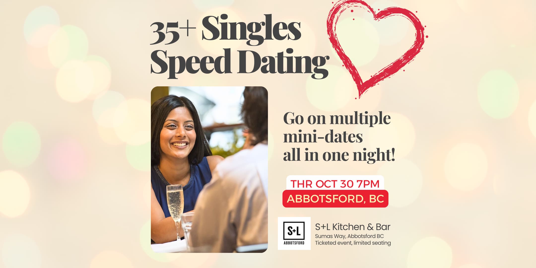 Abbotsford 35+ Singles Speed Dating Oct 30